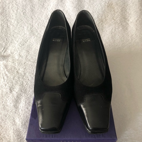Stuart Weitzman suede leather block heel shoes - Picture 2 of 7